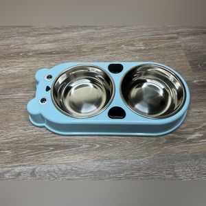 UPSKY Double Dog Cat Bowls Double Premium Stainless Steel Pet Bowls